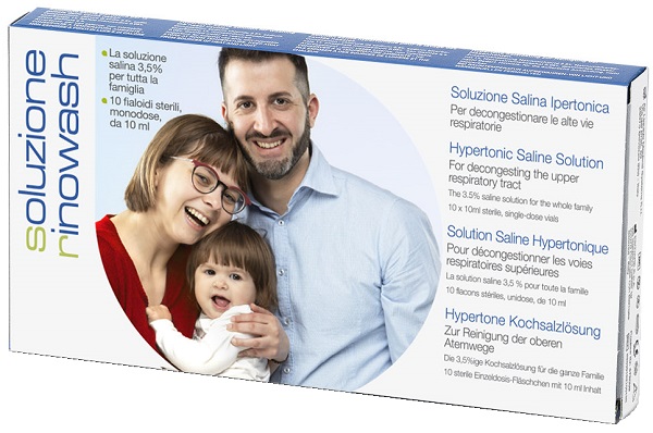Rinowash soluzione salina ipertonica per pulizia naso 10 fiale richiudibili x 10 ml