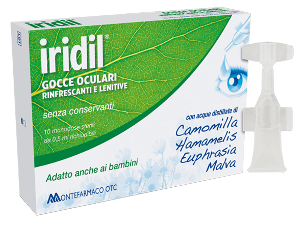 Gocce oculari iridil 10 ampolle monodose richiudibili 0,5 ml