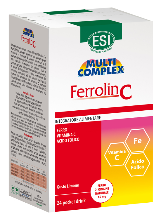 Esi ferrolin c pocket drink 24 bustine