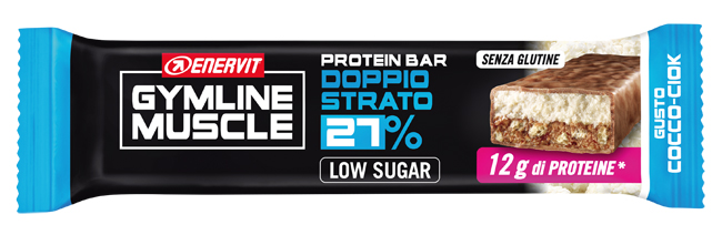 Enervit gymline muscle protein bar 27% doppio strato cocco-ciok 1 pezzo