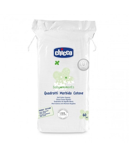 Chicco baby moments quadrotti morbido cotone 60 pezzi