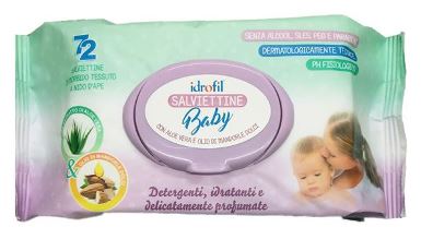 Idrofil salviettine aloe olio di mandorla 72 pezzi