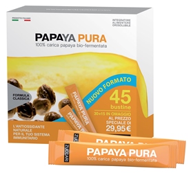 Papaya pura 45 bustine da 3 g integratore alimentare orosolubile