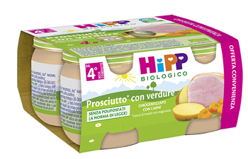 Hipp bio hipp bio omogeneizzato prosciutto con verdure 4x80 g