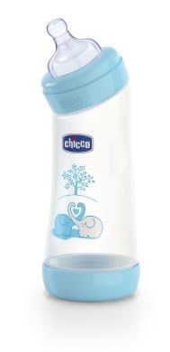 Chicco biberon well being angolato in polipropilene boy da 250 ml normal silicone
