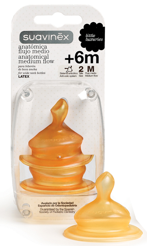 Suavinex little luxuries tettarella in lattice anatomica flusso medio 2m 2 pezzi