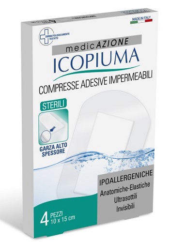 Icopiuma garza compressa medicata postoperatoria 10x15 cm 4 pezzi