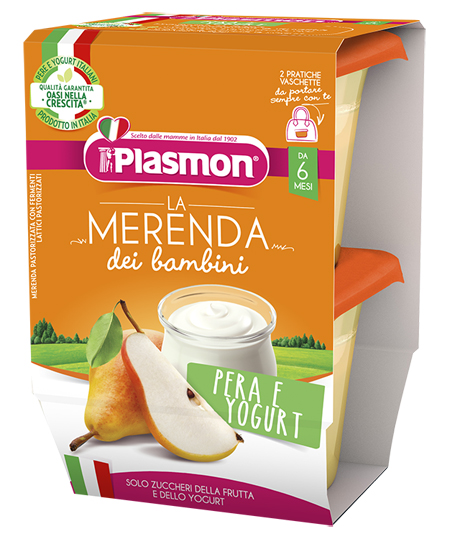 Plasmon la merenda dei bambini sapori di natura pera yogurt asettico 2 x 120 g