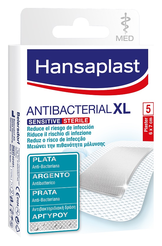 Hansaplast sensitive extra large silver 5 pezzi