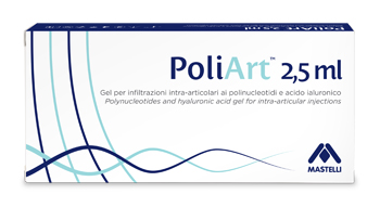 Siringa intra-articolare preriempita poliart 2,5ml polinucleotidi 10mg/ml e acido ialuronico 10mg/ml 2,5 ml