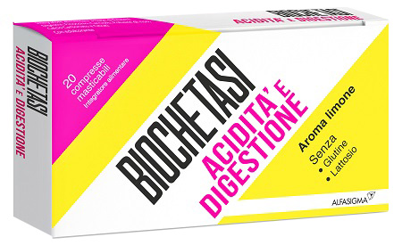 Biochetasi acidita - e digestione 20 compresse masticabili aroma limone