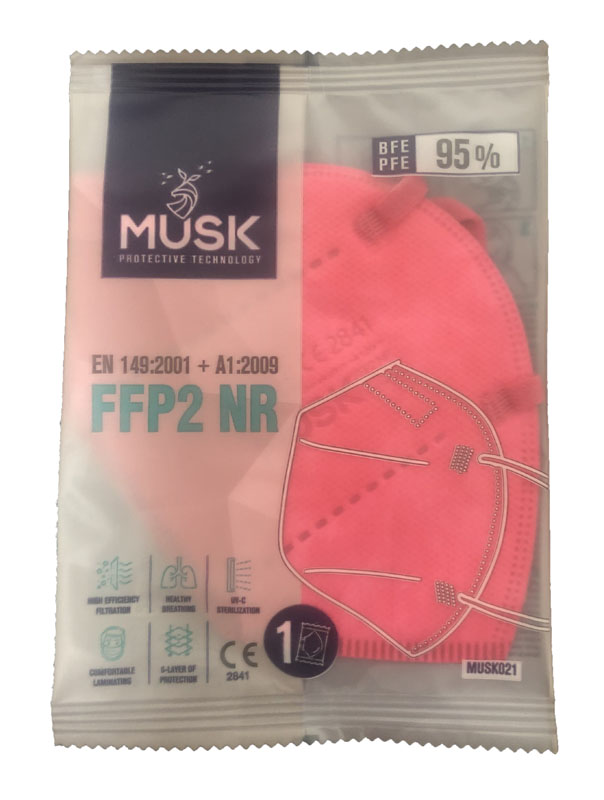 Musk semimaschera filtrante ffp2 rosa 1 pezzo