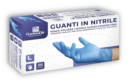 Guanti nitrile senza polvere medium 100 pezzi gammadis