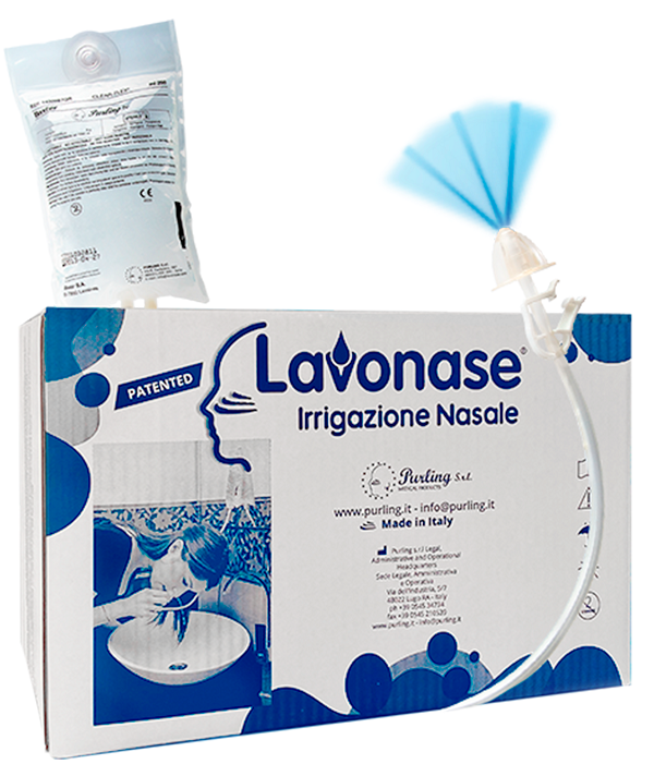 Lavonase 2 blister sterili + 10 sacche soluzione fisiologicaper lavaggi nasali + 1 clamp + 1 ventosa