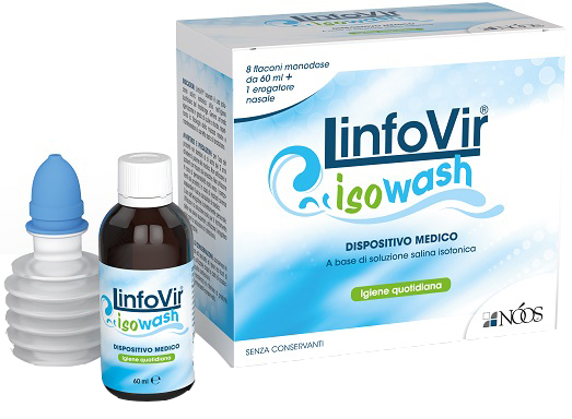 Soluzione salina isotonica linfovir isowash 8 flaconi da 60 ml