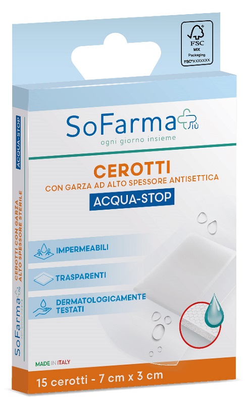 Cerotto acquastop 7x3 cm 15 pezzi sofarmapiu