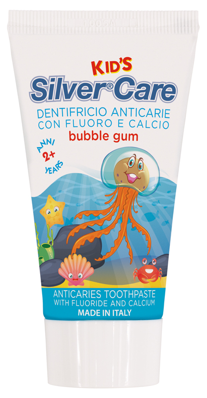 Silvercare dentifricio kids +3 anni bubble gum 50 ml