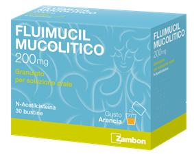 Fluimucil mucolitico 200 mg granulato per soluzione orale 30 bustine