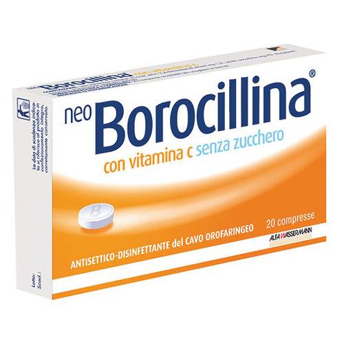Neo borocillina 1,2 mg + 70 mg pastiglie con vitamina c senza zucchero - 20 pastiglie