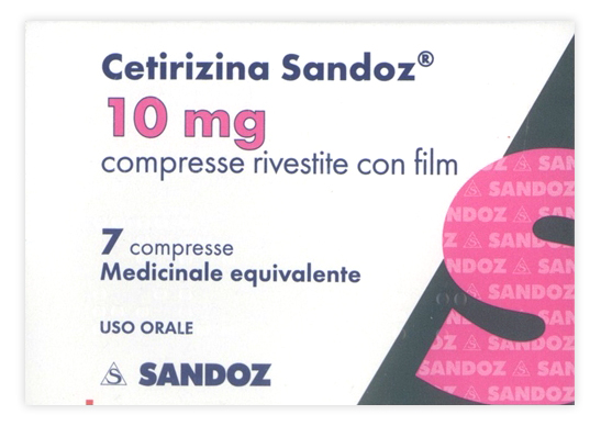 Cetirizina sandoz 10 mg compresse rivestite con film - 7 compresse in blister pvc/alu