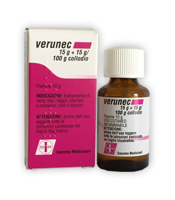 Verunec 15 g+ 15 g/100 g collodio - flacone 10 g