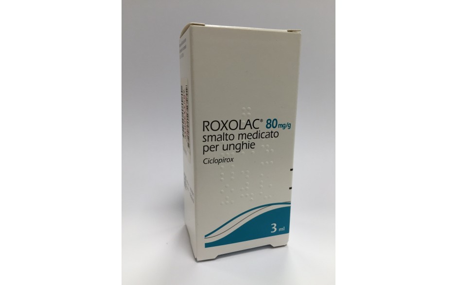Roxolac 80 mg/g smalto medicato per unghie - 1 flacone in vetro da 3 ml con pennello applicatore