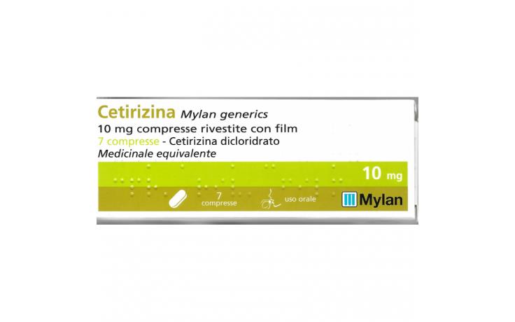 Cetirizina mylan generics 10 mg compresse rivestite con film - 7 compresse in blister pvdc/pvc/al