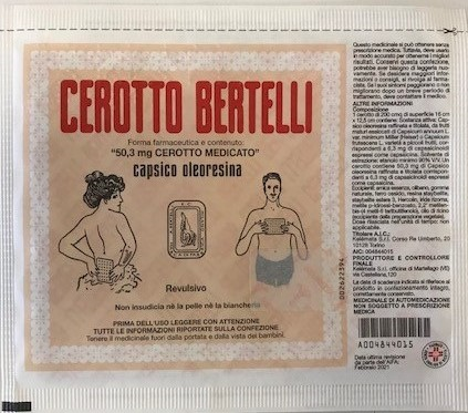 Cerotto bertelli 192 mg cerotto medicato - 1 cerotto 16 x 12,5 cm