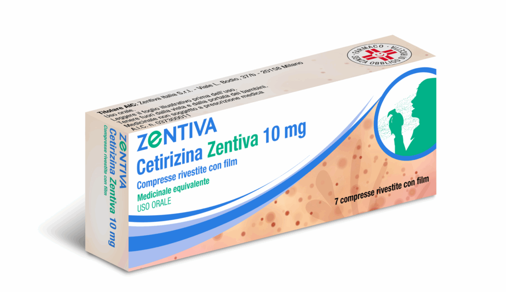Cetirizina zentiva 10 mg compresse rivestite con film 7 compresse in blister pvc/pvdc/al
