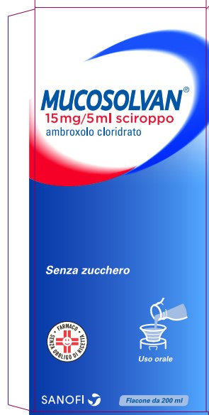 Mucosolvan 15 mg/5 ml sciroppo flacone 200 ml gusto frutti di bosco