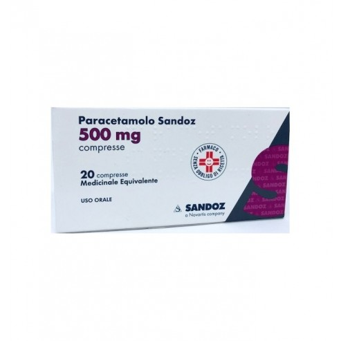Paracetamolo sandoz 500 mg compresse - 20 compresse in blister pvc/al